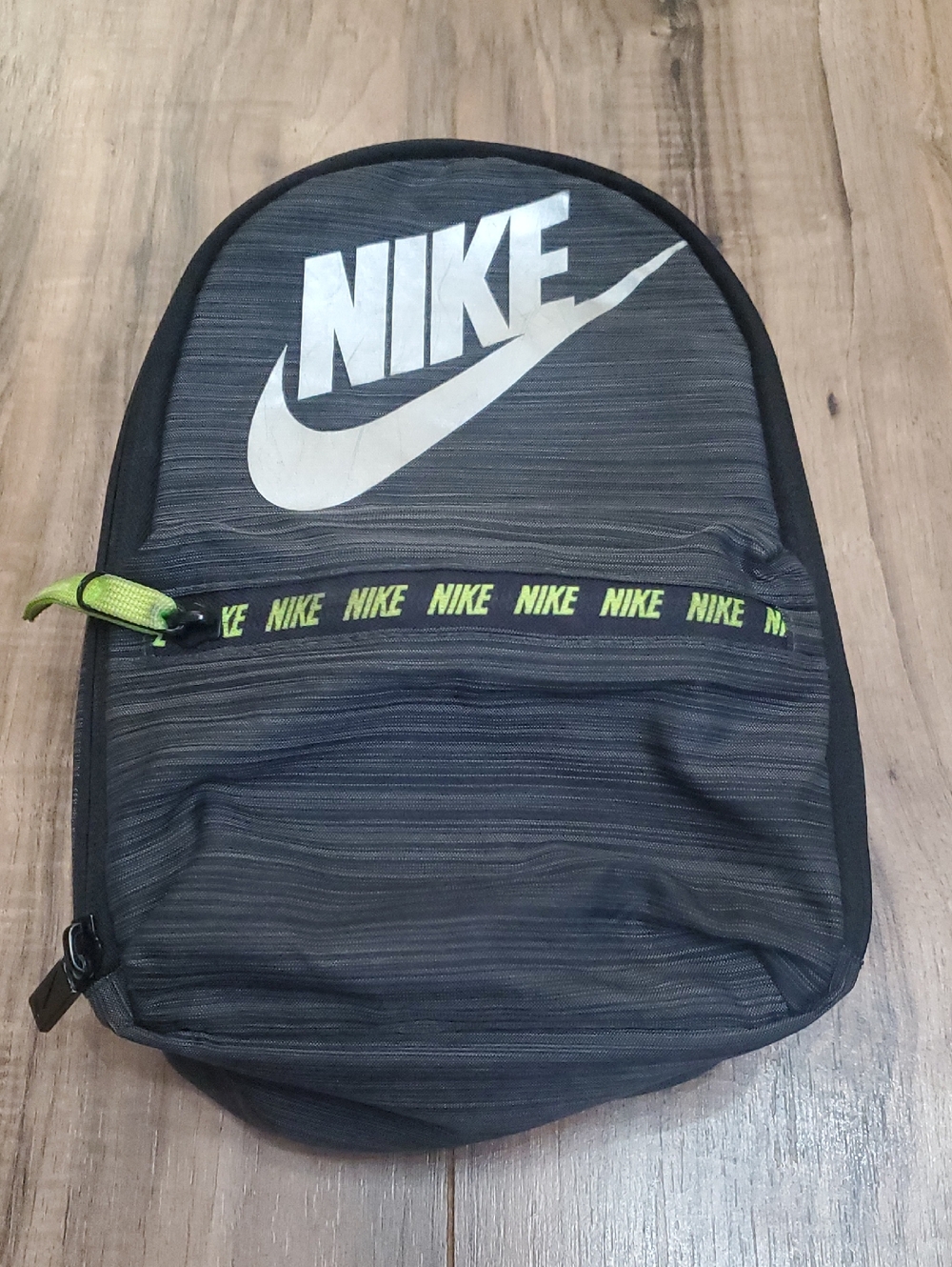 Nike Black Heather Lunch Bag with Neon Yellow Accents
